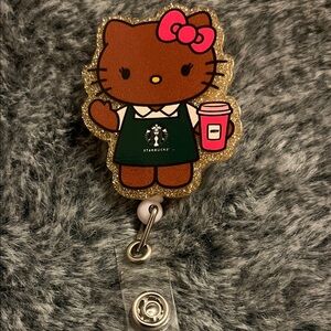 Starbucks Brown and Pink Character Badge Reel